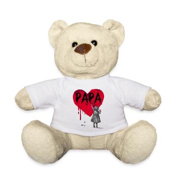 Papa - fille - Nounours - blanc - Devant
