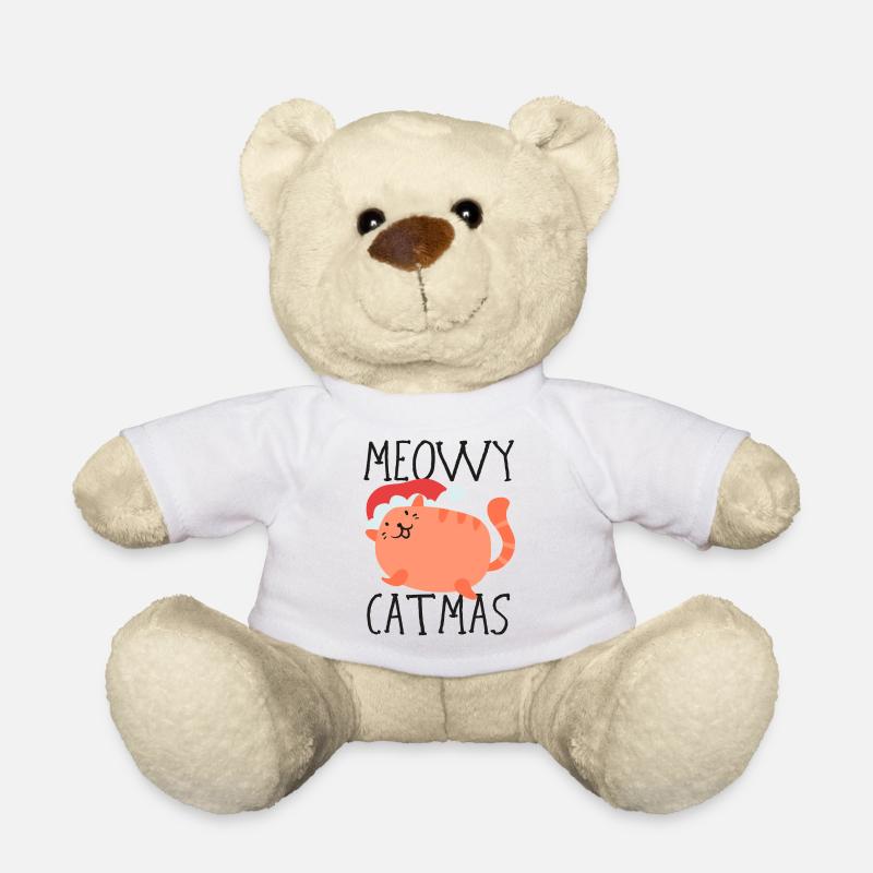 Cat gift meow Christmas Christmas present - Teddy Bear - white