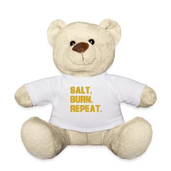 Sel. Brûler. Répétez. T-shirt drôle d'esprit surnaturel - Nounours - blanc - Devant