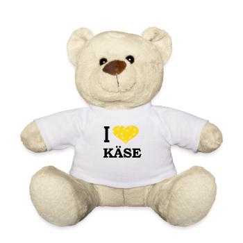 I Love Käse T-Shirt / Ich liebe Käse T-Shirt - Teddy - Weiß - Vorne