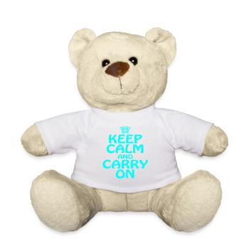 "Keep Calm Carry On" for chill and cool persons - Teddy Bear - white - Front