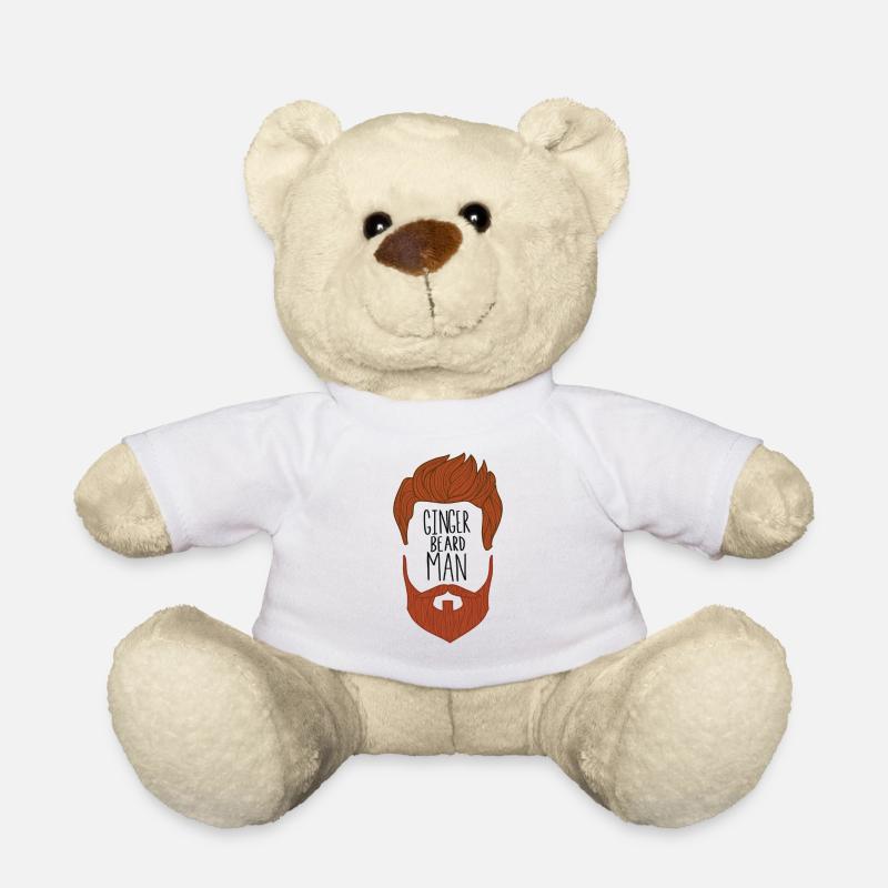 Barbe, dire, barbier, ginger, roux, cadeau - Nounours - blanc