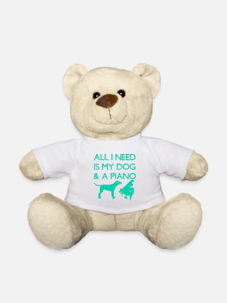 Hund Klavier Haustier Piano Instrument - Teddy - Weiß