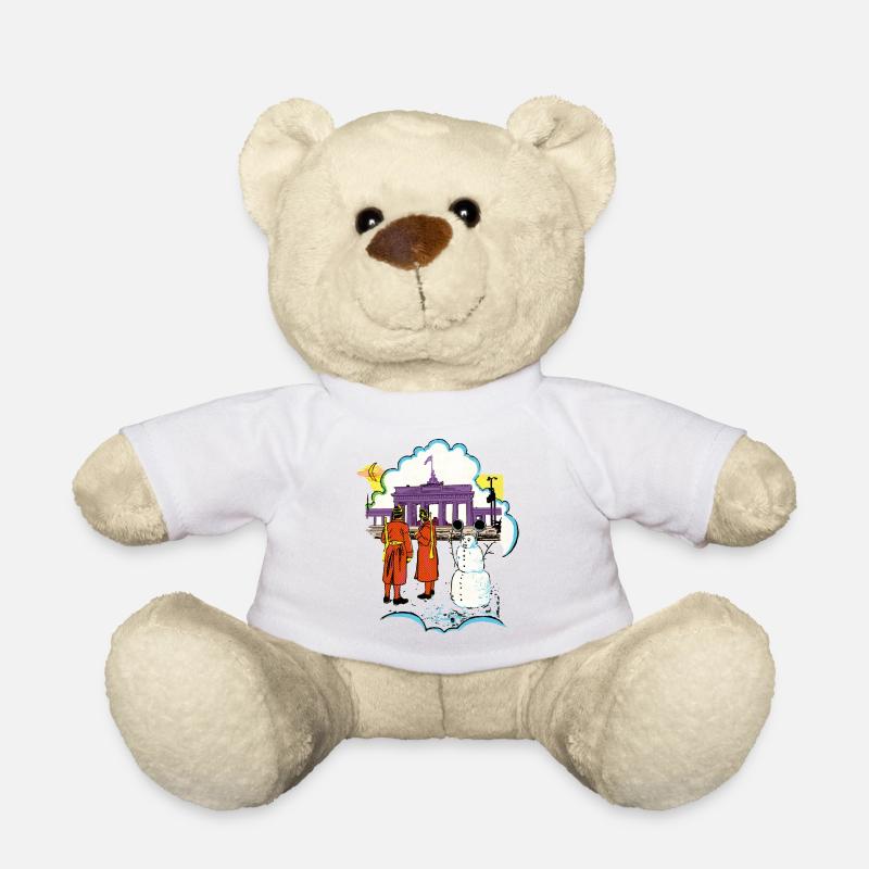 Brandenburger Tor Berlin Schneemann DDR - Teddy - Weiß