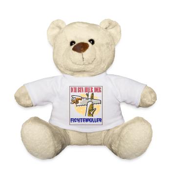 Lumberjack Shirt • Spruce Killer • Wood Gift - Teddy Bear - white - Front