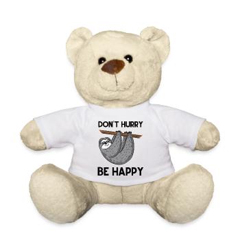 Lustiges Faultier Geschenk Happy Chill out relaxen - Teddy - Weiß - Vorne