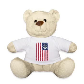 anwalt justiz justice usa amerika flagge stolz hei - Teddy - Weiß - Vorne