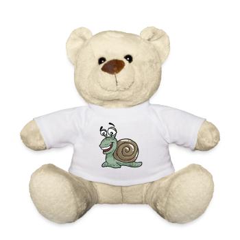 Happy Snail Cartoon Comic Slow - Teddy Bear - white - Front