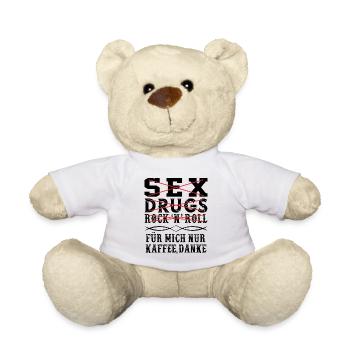 Sex Drugs Rock N Roll Pour Moi Seulement Café Merci - Nounours - blanc - Devant