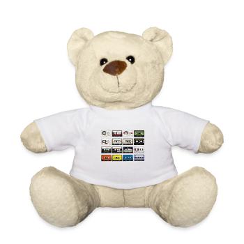 Audio Kassette Mixtape 80er 90er Retro Geschenk - Teddy - Weiß - Vorne