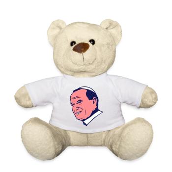 jean paul 2 pape saint pere personnalite - Nounours - blanc - Devant
