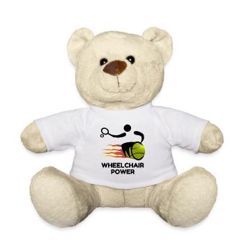 Rollstuhl Tennisspieler | Tennisball Flamme BTNNS - Teddy - Weiß - Vorne