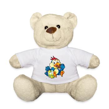 Relaxing Papagei Caipirinha Keks Faulenzen Cartoon - Teddy - Weiß - Vorne