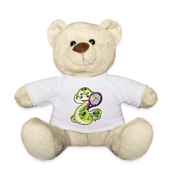 Tennis Schlange Tennisschläger Viper Cartoon Comic - Teddy - Weiß - Vorne