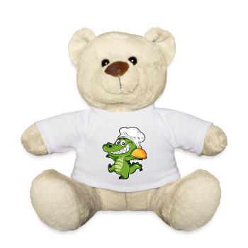 kochendes Krokodil Chefkoch Kellner Koch Geschenk - Teddy - Weiß - Vorne