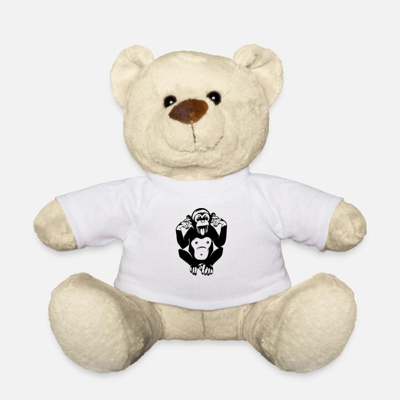 Monkey Funny chimpanzee gift - Teddy Bear - white