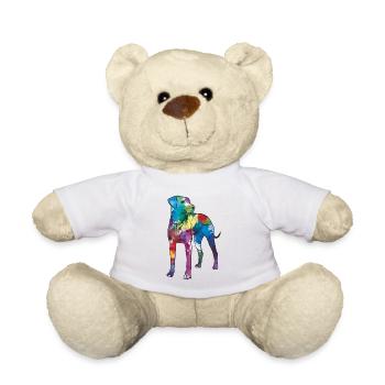 Labrador Hund Hunde bunte Silhouette - Teddy - Weiß - Vorne