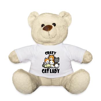 Folle dame de chat cadeau amoureux des chats - Nounours - blanc - Devant