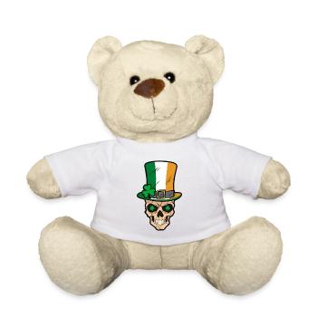 irischer Totenkopf Irland Kleeblatt Comic - Teddy - Weiß - Vorne