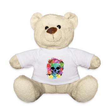 Colorful skull - Teddy Bear - white - Front
