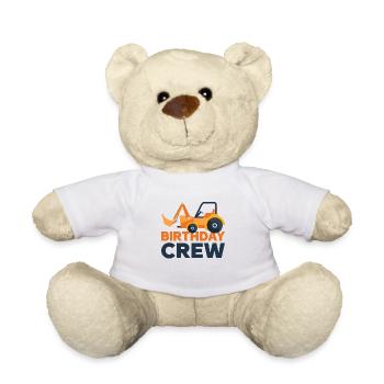 anniversaire équipage équipe anniversaire chantier pelle de chantier - Nounours - blanc - Devant