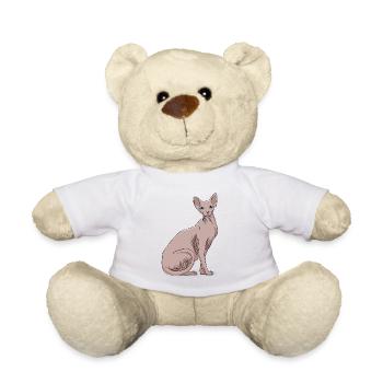 Sphynx Sphinx chat chat cadeau animal de compagnie - Nounours - blanc - Devant