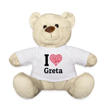 I Love Greta Shirt environmental protection climate strike - Teddy Bear - white - Front