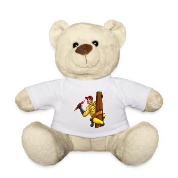 Lineman Elektriker Amerika Flagge Usa Geschenk - Teddy - Weiß - Vorne