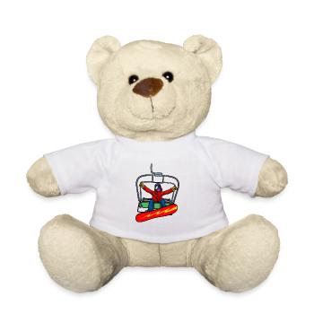Skifahren Ski Skifahrer Snowboard Lift Geschenk - Teddy - Weiß - Vorne