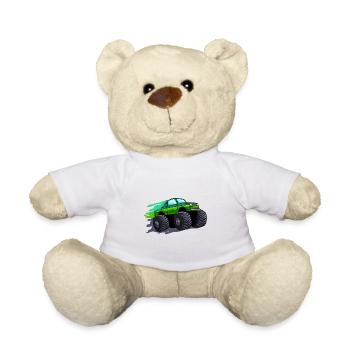 Monstre Truck Drapeau Usa America Drôle Cadeau - Nounours - blanc - Devant