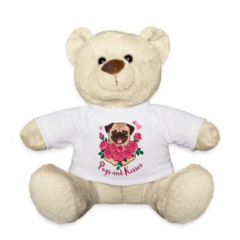 Mops und Küsse | Pugs and kisses - Teddy - Weiß - Vorne