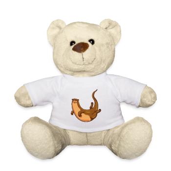 Otter Wassermarder Fischotter Zwergotter Geschenk - Teddy - Weiß - Vorne