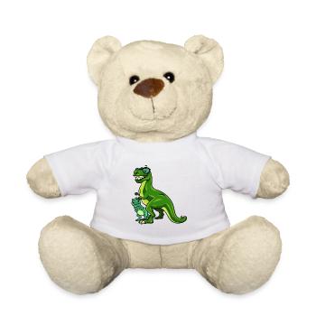 Dinosaurier Dino T-Rex Papa Vater Papi Geschenk - Teddy - Weiß - Vorne