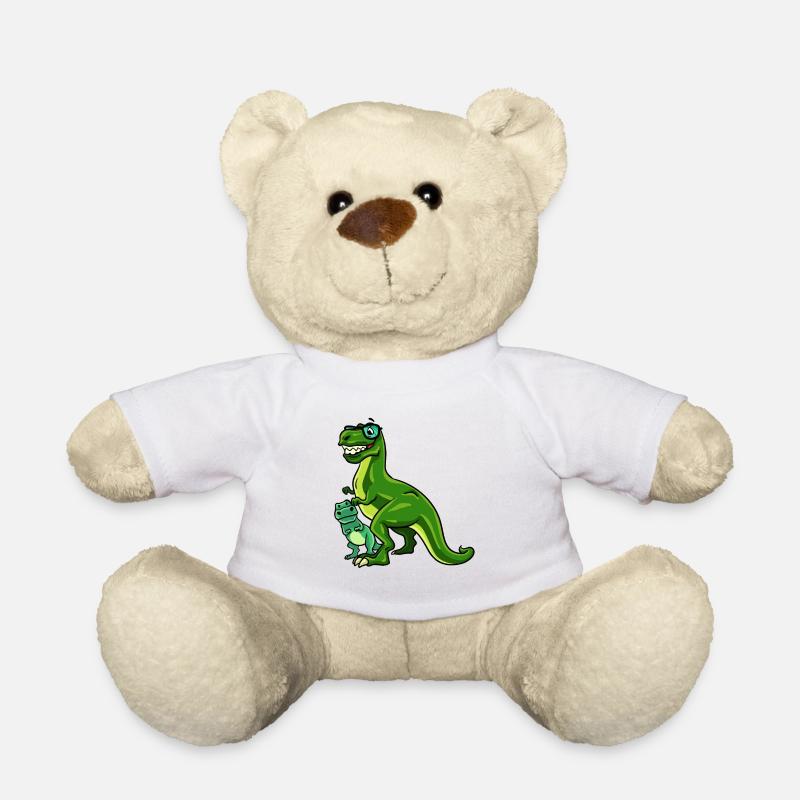 Dinosaurier Dino T-Rex Papa Vater Papi Geschenk - Teddy - Weiß