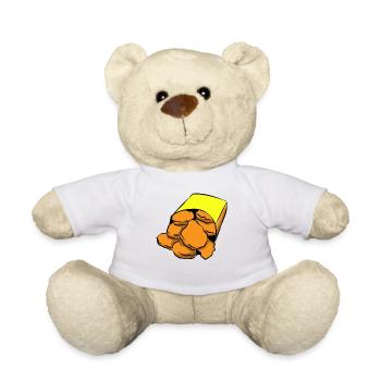Cadeau de restauration rapide pépite de poulet Noug Nuggs - Nounours - blanc - Devant