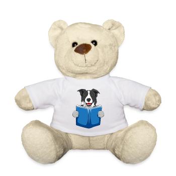Chien livres livre lecture bouquin chien cadeau - Nounours - blanc - Devant