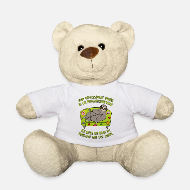 Faultier Winterschlaf Frühjahrsmüdigkeit Spruch - Teddy - Weiß