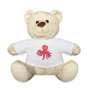 Octopus Krake Tintenfisch Oktopus Fische Geschenk - Teddy - Weiß - Vorne