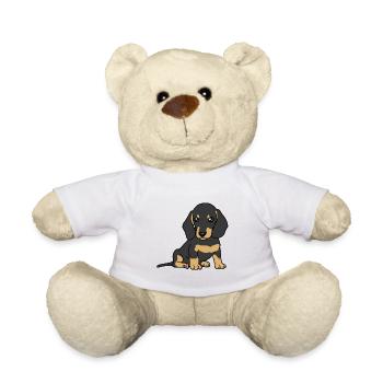 Petit teckel race chien chien animaux chiens - Nounours - blanc - Devant