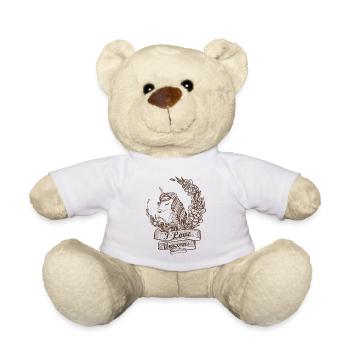 Einhorn Fantasie Märchen Werwolf Geschenk Drache - Teddy - Weiß - Vorne