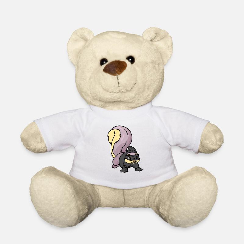 Squirrel robber, croissant - Teddy Bear - white