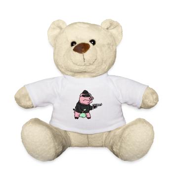 Robber Pig, robber pig - Teddy Bear - white - Front