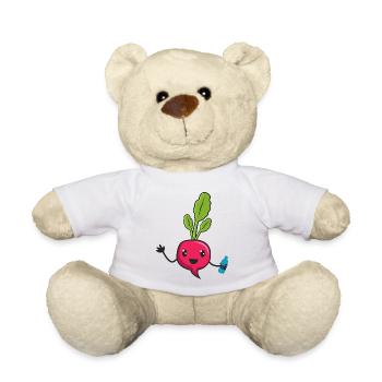 Beetroot with water, Rotebete - Teddy Bear - white - Front