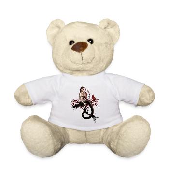 Magnifique sirène noire assise dans un arbre - Nounours - blanc - Devant
