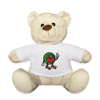 Skateboarder Watermelon , Wassermelone - Teddy - Weiß - Vorne