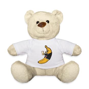 Manager Banana , Banane im Anzug - Teddy - Weiß - Vorne