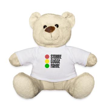 Stobbe Gugge Fahre | Stoppen Gucken Fahren Sachsen - Teddy - Weiß - Vorne