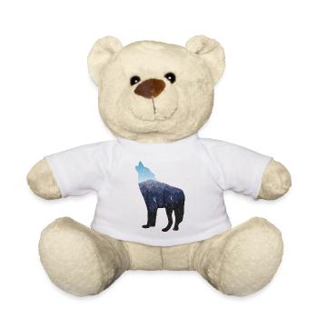 Lone Wolf Survives The Mountain Silhouette Art - Nounours - blanc - Devant