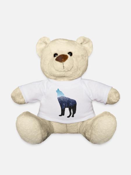 Lone Wolf Survives The Mountain Silhouette Art - Nounours - blanc