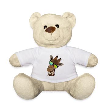 Coole Giraffe mit Sonnenbrille Geschenkidee - Teddy - Weiß - Vorne
